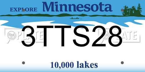 3TTS28 Minnesota License Plate