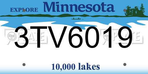 3TV6019 Minnesota License Plate