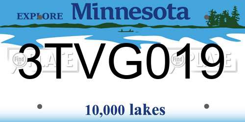 3TVG019 Minnesota License Plate