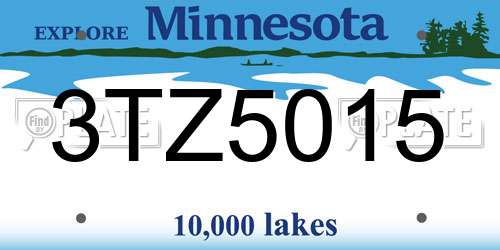 3TZ5015 Minnesota License Plate