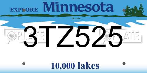 3TZ525 Minnesota License Plate