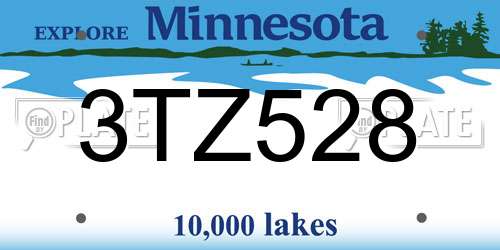 3TZ528 Minnesota License Plate
