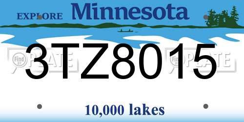 3TZ8015 Minnesota License Plate