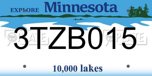 3TZB015 Minnesota License Plate