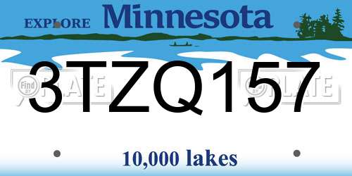 3TZQ157 Minnesota License Plate