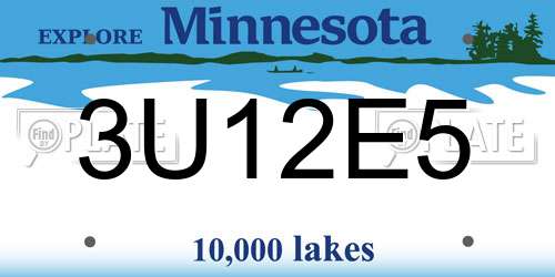 3U12E5 Minnesota License Plate