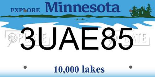 3UAE85 Minnesota License Plate