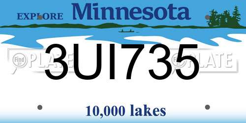 3UI735 Minnesota License Plate