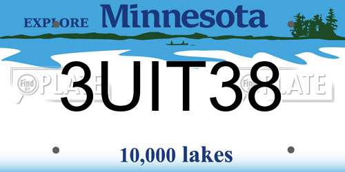 3UIT38 Minnesota License Plate