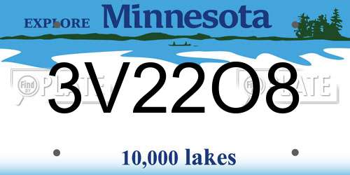 3V22O8 Minnesota License Plate