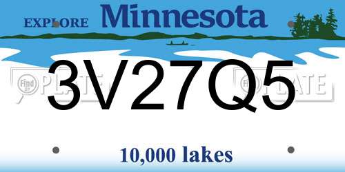 3V27Q5 Minnesota License Plate