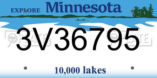 3V36795 Minnesota License Plate