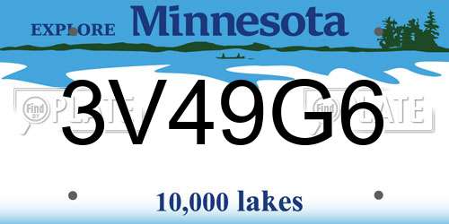 3V49G6 Minnesota License Plate