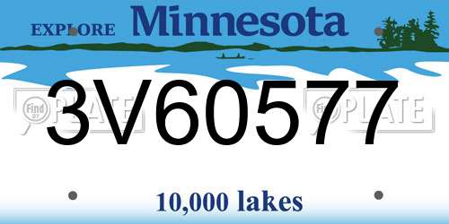 3V60577 Minnesota License Plate