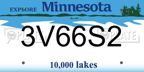 3V66S2 Minnesota License Plate