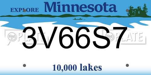 3V66S7 Minnesota License Plate