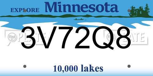 3V72Q8 Minnesota License Plate