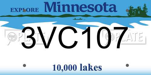 3VC107 Minnesota License Plate