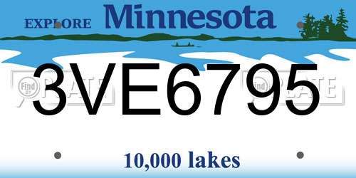 3VE6795 Minnesota License Plate