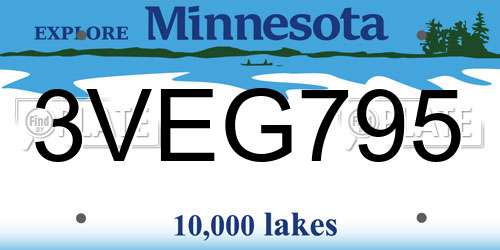 3VEG795 Minnesota License Plate