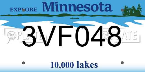 3VF048 Minnesota License Plate