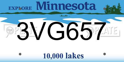 3VG657 Minnesota License Plate