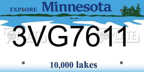3VG7611 Minnesota License Plate