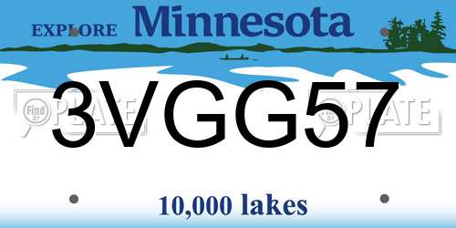 3VGG57 Minnesota License Plate