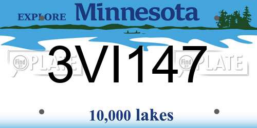 3VI147 Minnesota License Plate
