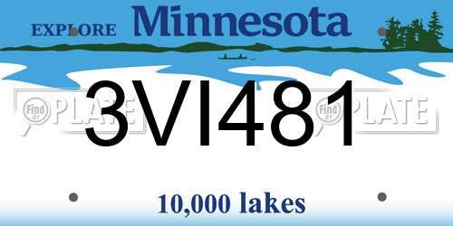 3VI481 Minnesota License Plate