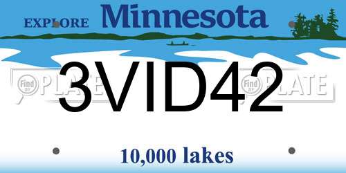 3VID42 Minnesota License Plate