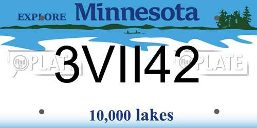 3VII42 Minnesota License Plate
