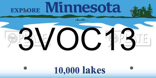 3VOC13 Minnesota License Plate