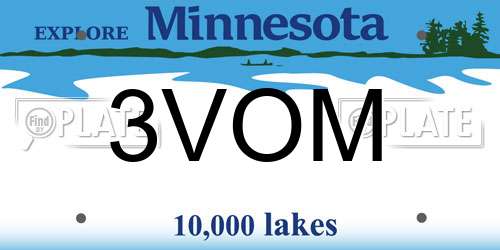 3VOM Minnesota License Plate