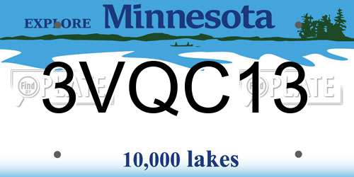 3VQC13 Minnesota License Plate