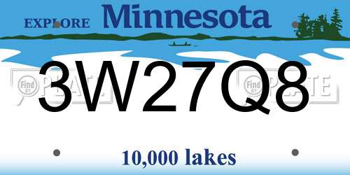 3W27Q8 Minnesota License Plate
