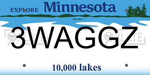 3WAGGZ Minnesota License Plate