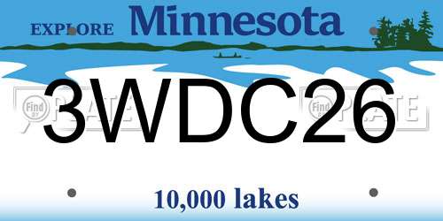 3WDC26 Minnesota License Plate