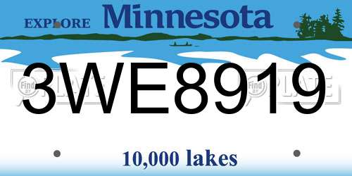 3WE8919 Minnesota License Plate