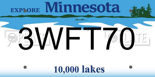 3WFT70 Minnesota License Plate