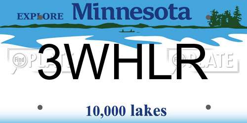 3WHLR Minnesota License Plate