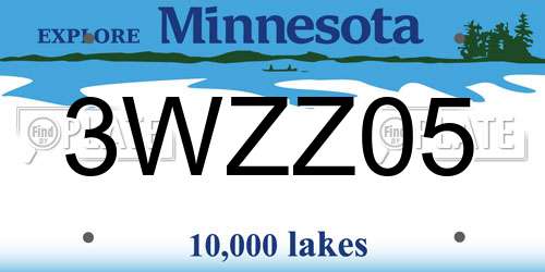 3WZZ05 Minnesota License Plate
