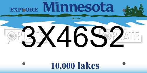 3X46S2 Minnesota License Plate