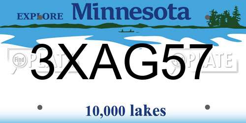 3XAG57 Minnesota License Plate