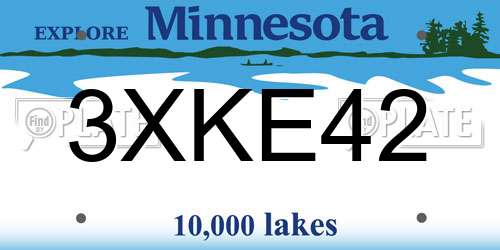 3XKE42 Minnesota License Plate