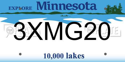 3XMG20 Minnesota License Plate