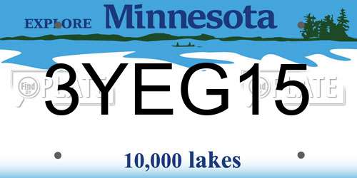 3YEG15 Minnesota License Plate
