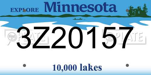 3Z20157 Minnesota License Plate