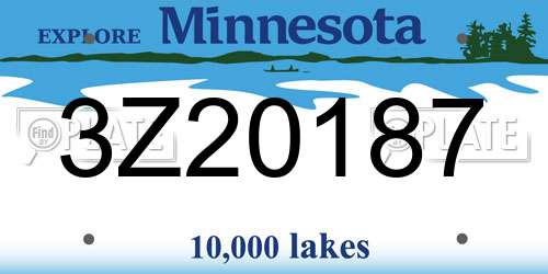3Z20187 Minnesota License Plate