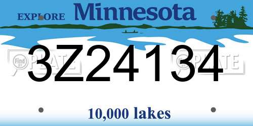3Z24134 Minnesota License Plate